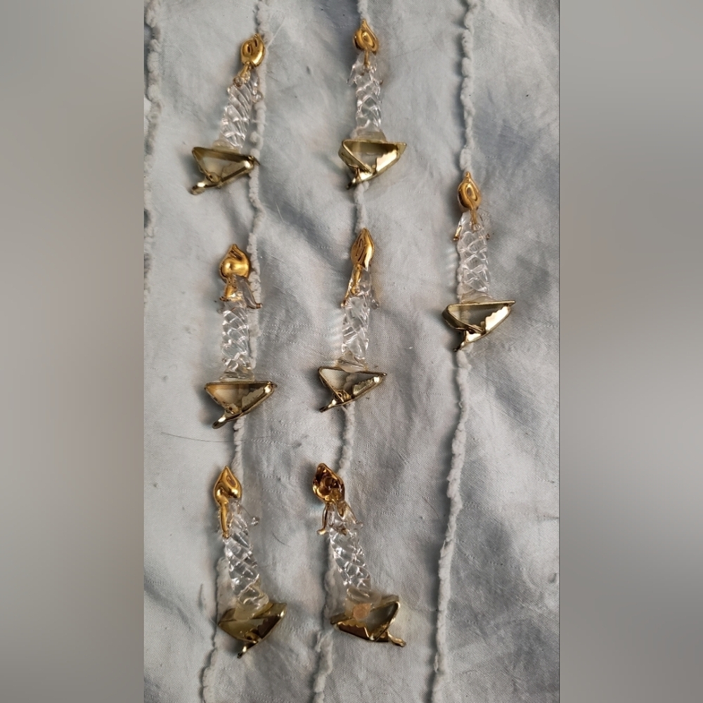 Elegant Gold and Glass Clip On Ornaments